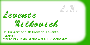 levente milkovich business card